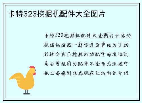 卡特323挖掘机配件大全图片